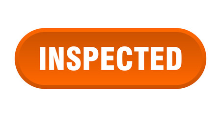 inspected button. rounded sign on white background