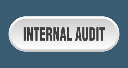 internal audit button. rounded sign on white background