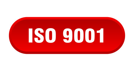 iso 9001 button. rounded sign on white background