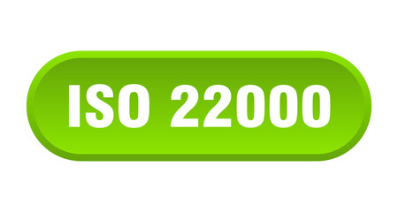 iso 22000 button. rounded sign on white background
