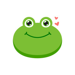 Head of the Green Frog. Isolated Vector Illustration