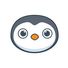 The head of Penguin. Isolated Vector Illustration