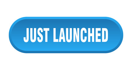 just launched button. rounded sign on white background