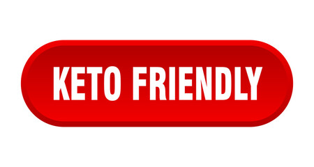 keto friendly button. rounded sign on white background