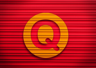 Fototapeta premium Red and yellow Vintage Stylish Alphabet Retro Typeface a to z numbers 1 to 0 letter Q