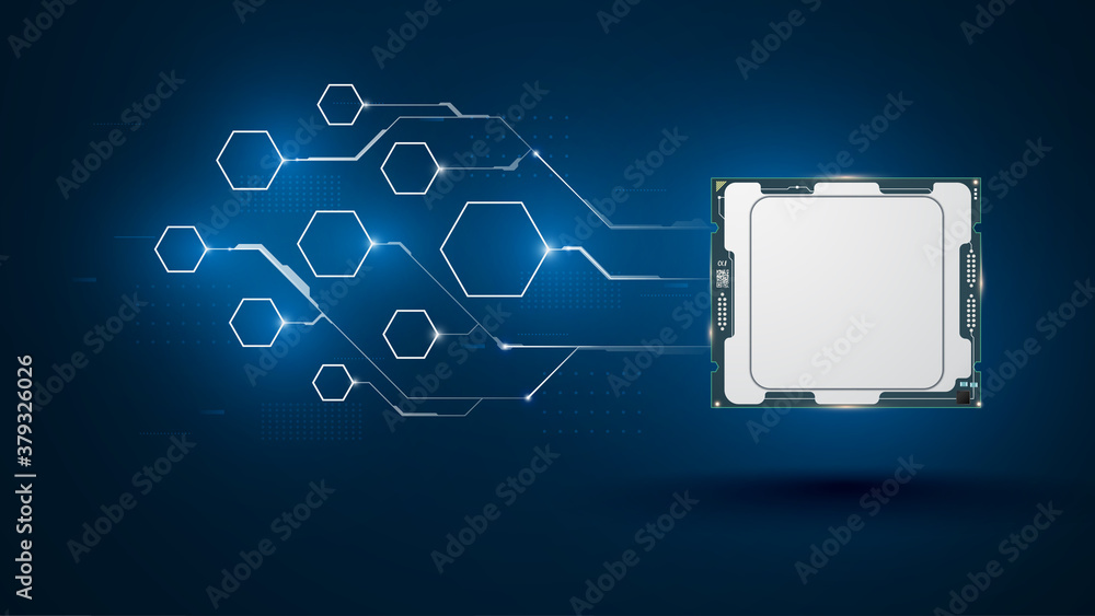 Poster abstract computing working system sci fi technology concept design background