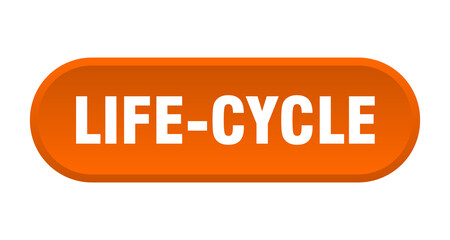 life-cycle button. rounded sign on white background