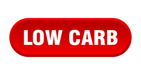 low carb button. rounded sign on white background