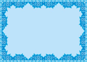 Oriental eastern carpet with a beautiful pattern. Vector pattern with a pattern of oriental carpet. Тraditional ethnic floral ornament colorful rugs can be used for illustration, restaurant menu