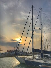 sunset in the harbor