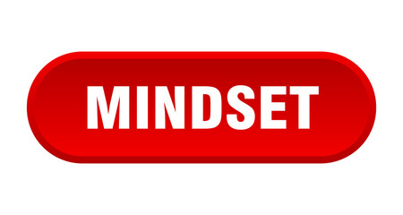 mindset button. rounded sign on white background