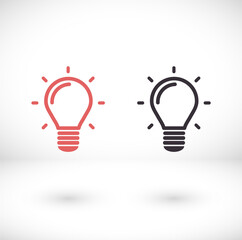 lightbulb icon 10 EPS. lorem ipsum Flat Design JPG