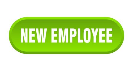 new employee button. rounded sign on white background
