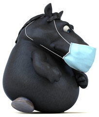 Fun 3D cartoon horse with a mask © Julien Tromeur