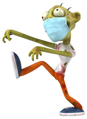 Fun 3D cartoon Zombie with a mask