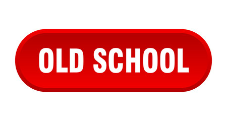 old school button. rounded sign on white background