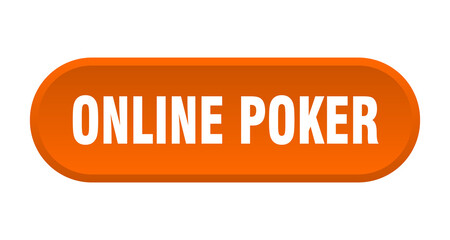 online poker button. rounded sign on white background