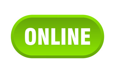 online button. rounded sign on white background