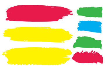 Collection of hand drawn colorful grunge brushes. Vector Grunge Brushes. Dirty Artistic Design Elements. Creative Design Elements. Rainbow background. Distress Frame, Logo, Banner, Wallpaper.