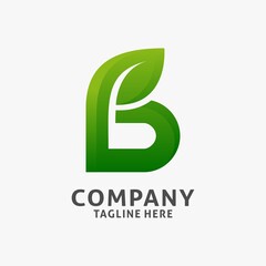 Letter B leaf logo design