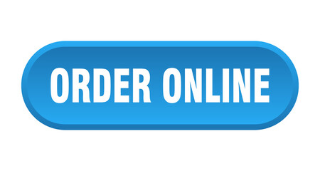 order online button. rounded sign on white background