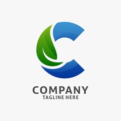 Letter C leaf logo design