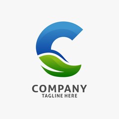 Letter C leaf logo design