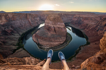 Nice View of Horseshoe bend sunset times during summer season . One of the most famous nature...