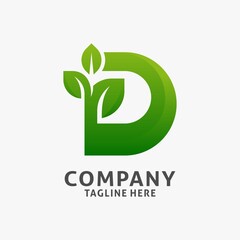 Letter D leaf logo design