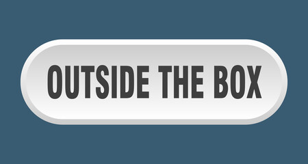 outside the box button. rounded sign on white background