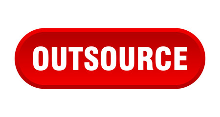 outsource button. rounded sign on white background