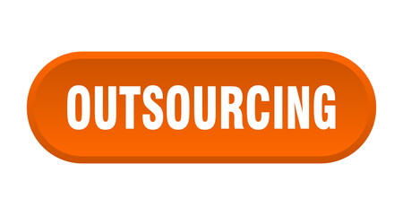 outsourcing button. rounded sign on white background