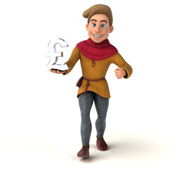3D Illustration of a medieval historical character