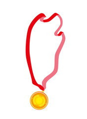 medals and ribbons, vector illustration, white background