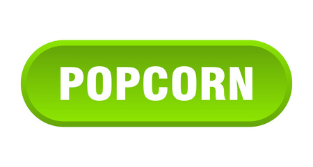 popcorn button. rounded sign on white background