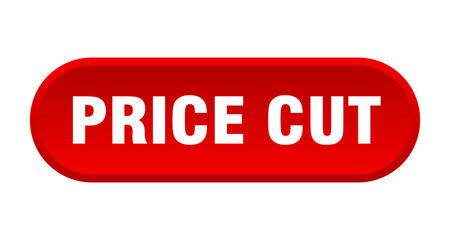 price cut button. rounded sign on white background