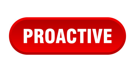 proactive button. rounded sign on white background