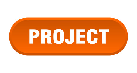 project button. rounded sign on white background