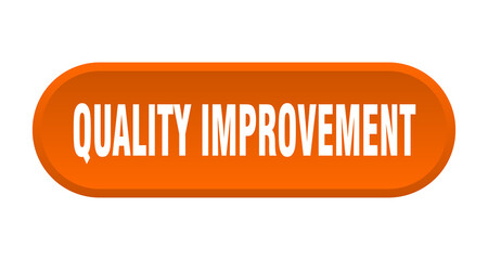 quality improvement button. rounded sign on white background