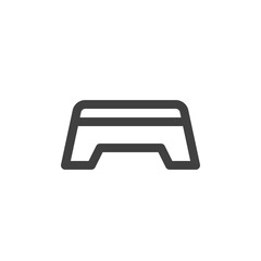 Jump squat step line icon. linear style sign for mobile concept and web design. Sport bench outline vector icon. Symbol, logo illustration. Vector graphics