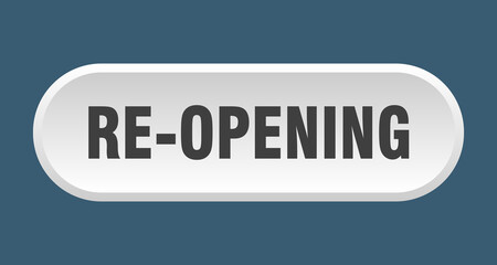 re-opening button. rounded sign on white background