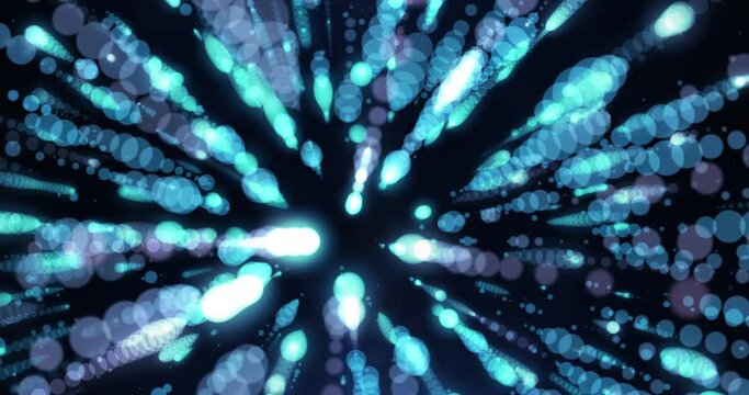 Data field zoom BIG DATA universe of technology particle field 3D camera abstract digital wave flow 4k animation rendering depth of field, noise