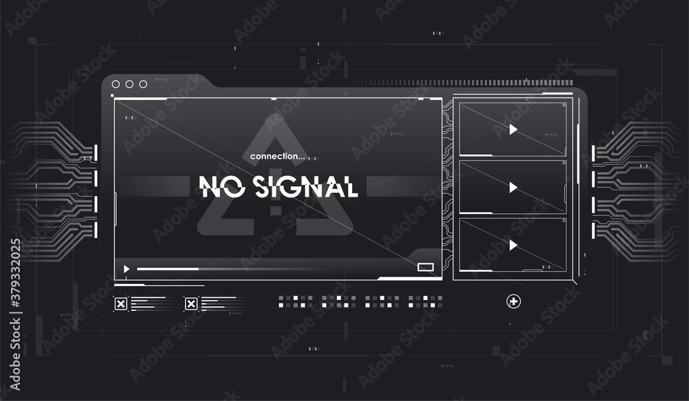 Poster hud ui gui futuristic user interface screen element. high tech screen for video player, template for