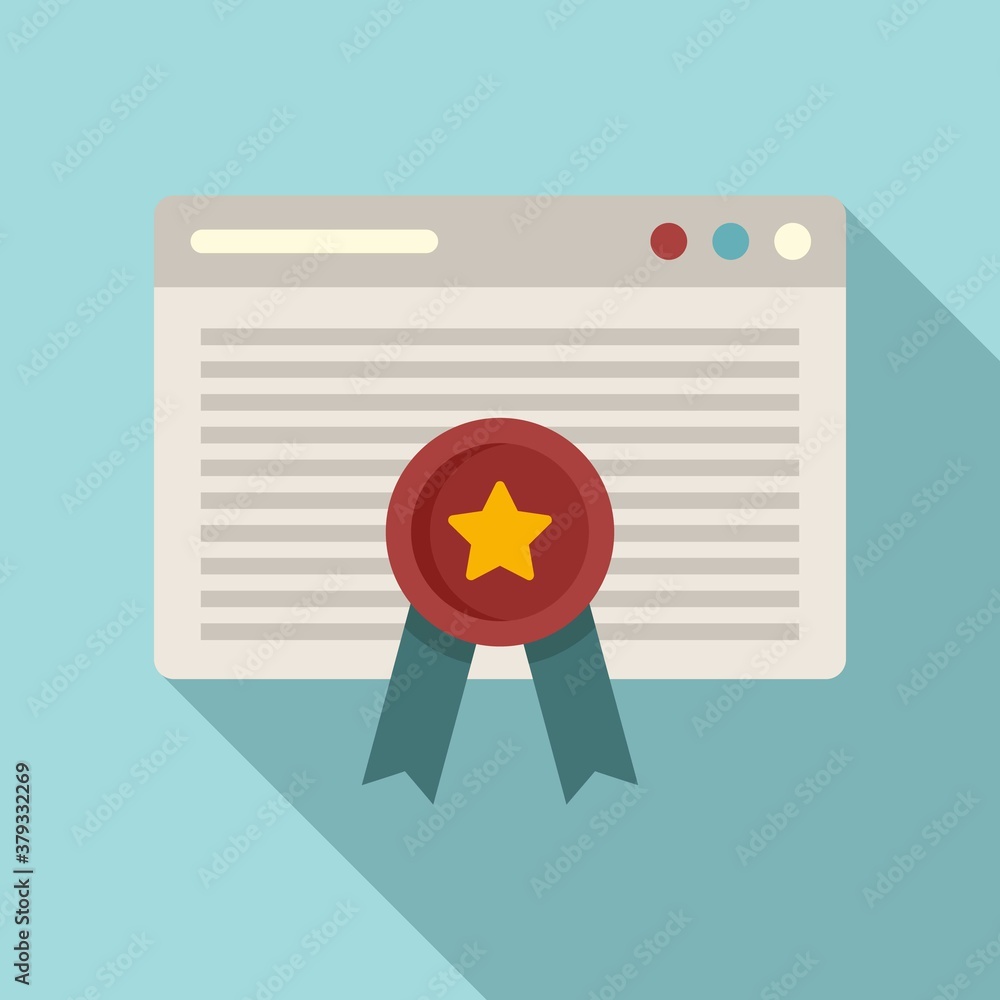 Poster web page reputation icon. flat illustration of web page reputation vector icon for web design