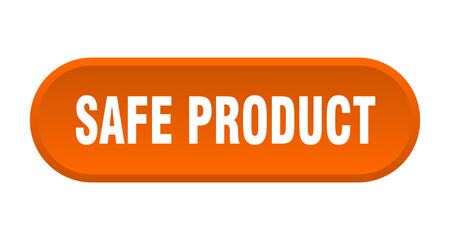 safe product button. rounded sign on white background