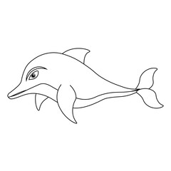 Fototapeta na wymiar Vector coloring Dolphin. Inhabitants of the sea for decoration.