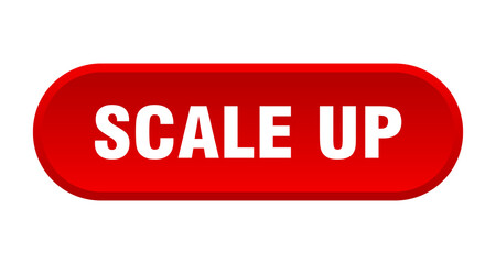 scale up button. rounded sign on white background