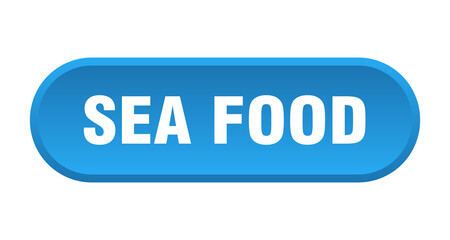 sea food button. rounded sign on white background