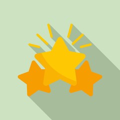 Shiny star reputation icon. Flat illustration of shiny star reputation vector icon for web design