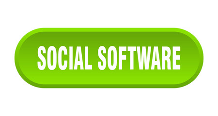 social software button. rounded sign on white background